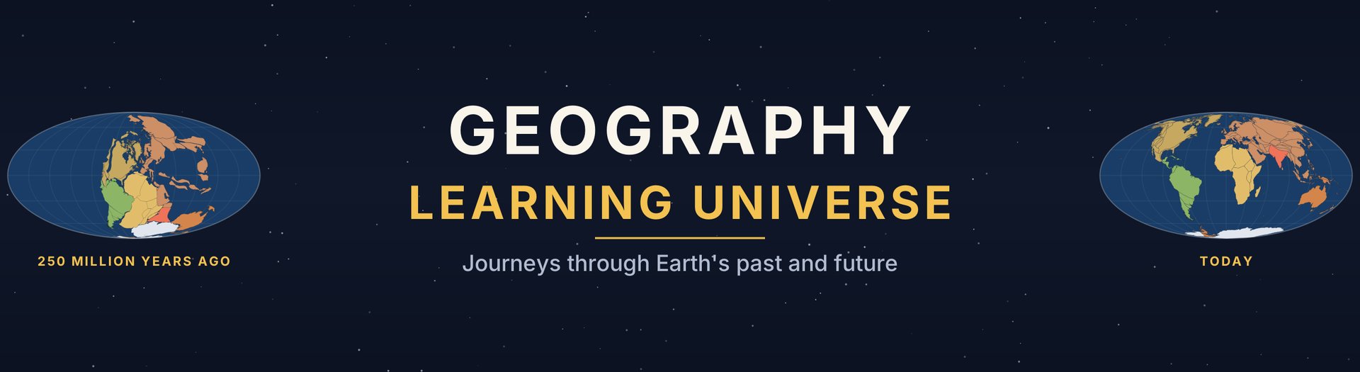 Geography Learning Universe: the world 250 million years ago and today