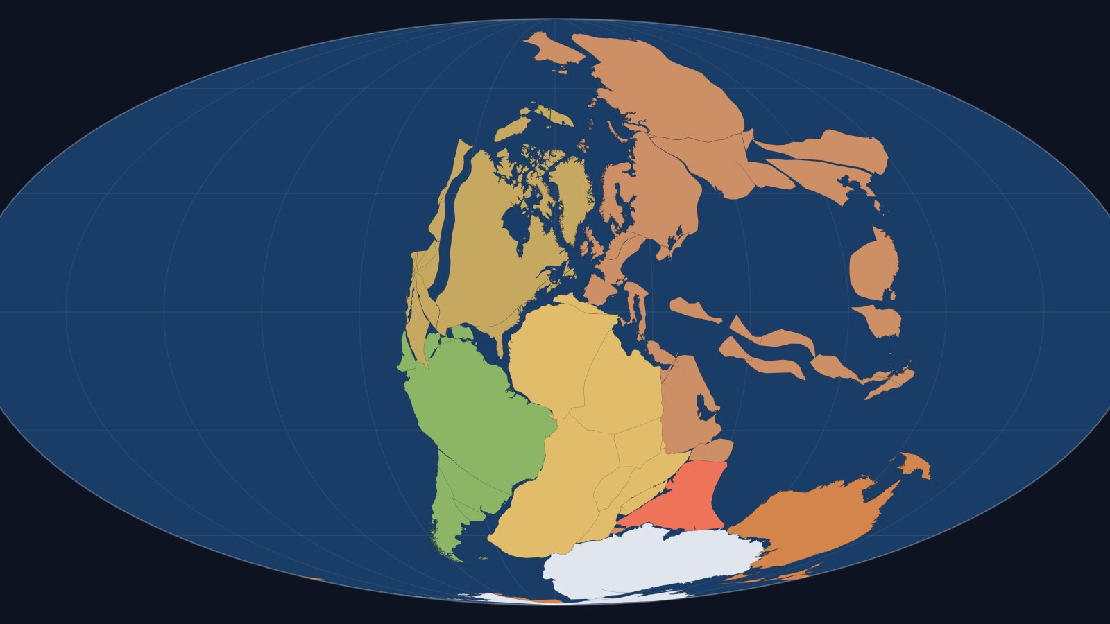 Map of Pangaea 250 million years ago